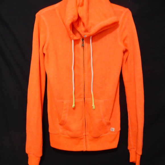 Billabong orange zip up sweatshirt hoodie, small